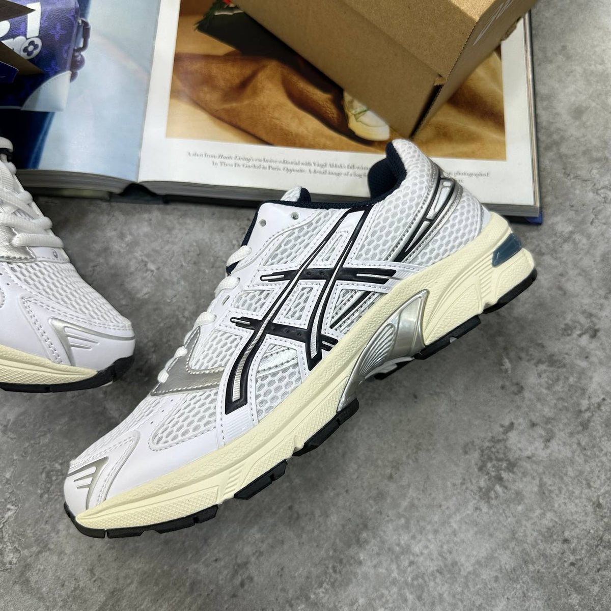Asics Gel-1130 White / Midnight Womens Trainers UK Reps Superclone Quality