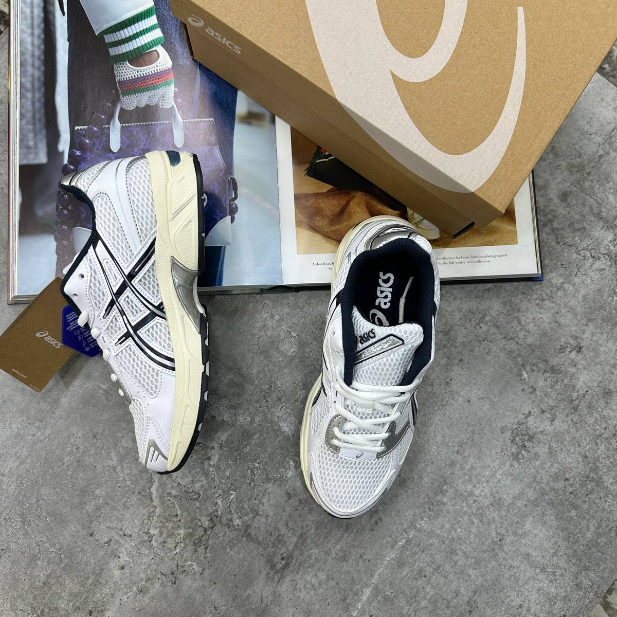 Asics Gel-1130 White / Midnight Womens Trainers UK Reps Superclone Quality