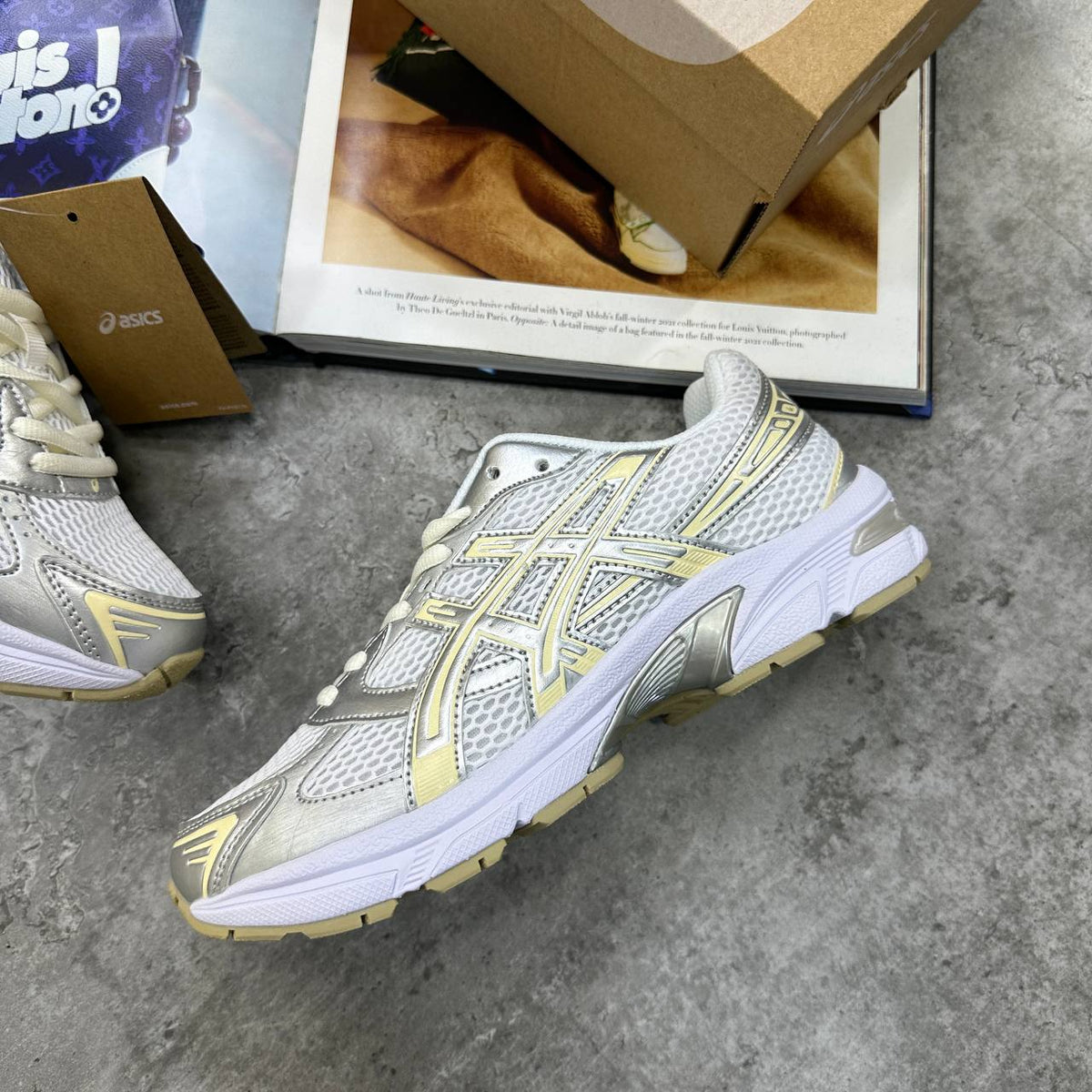 Asics Gel-1130 Cream / Pure Silver Womens Trainers UK Reps Superclone Quality