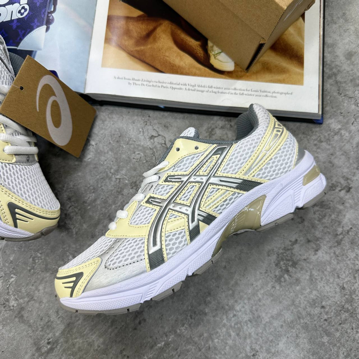 Asics Gel-1130  White / Butter Womens Trainers UK Reps Superclone Quality