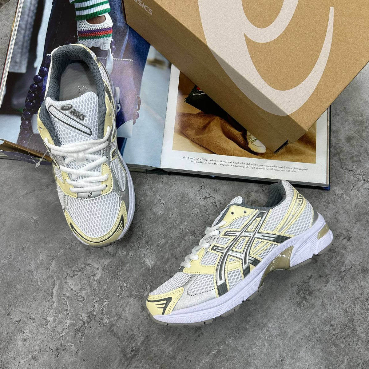 Asics Gel-1130  White / Butter Womens Trainers UK Reps Superclone Quality