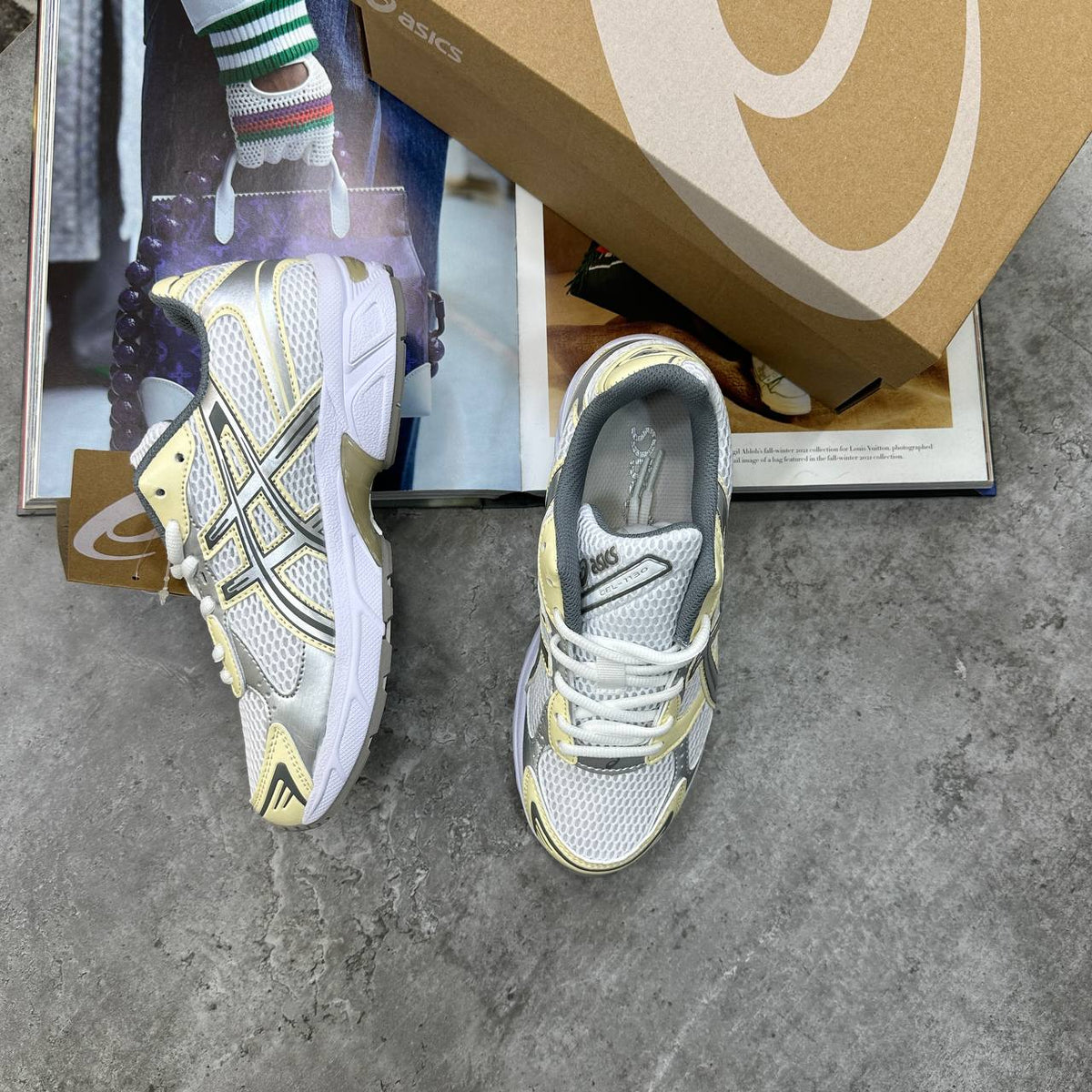 Asics Gel-1130  White / Butter Womens Trainers UK Reps Superclone Quality