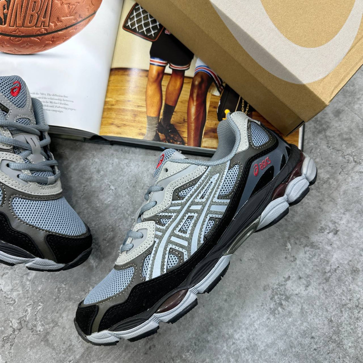 Asics Gel-Nyc Grey Mesh Base Mens Trainers UK Reps Superclone Quality