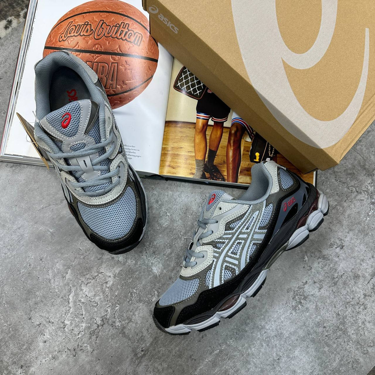 Asics Gel-Nyc Grey Mesh Base Mens Trainers UK Reps Superclone Quality
