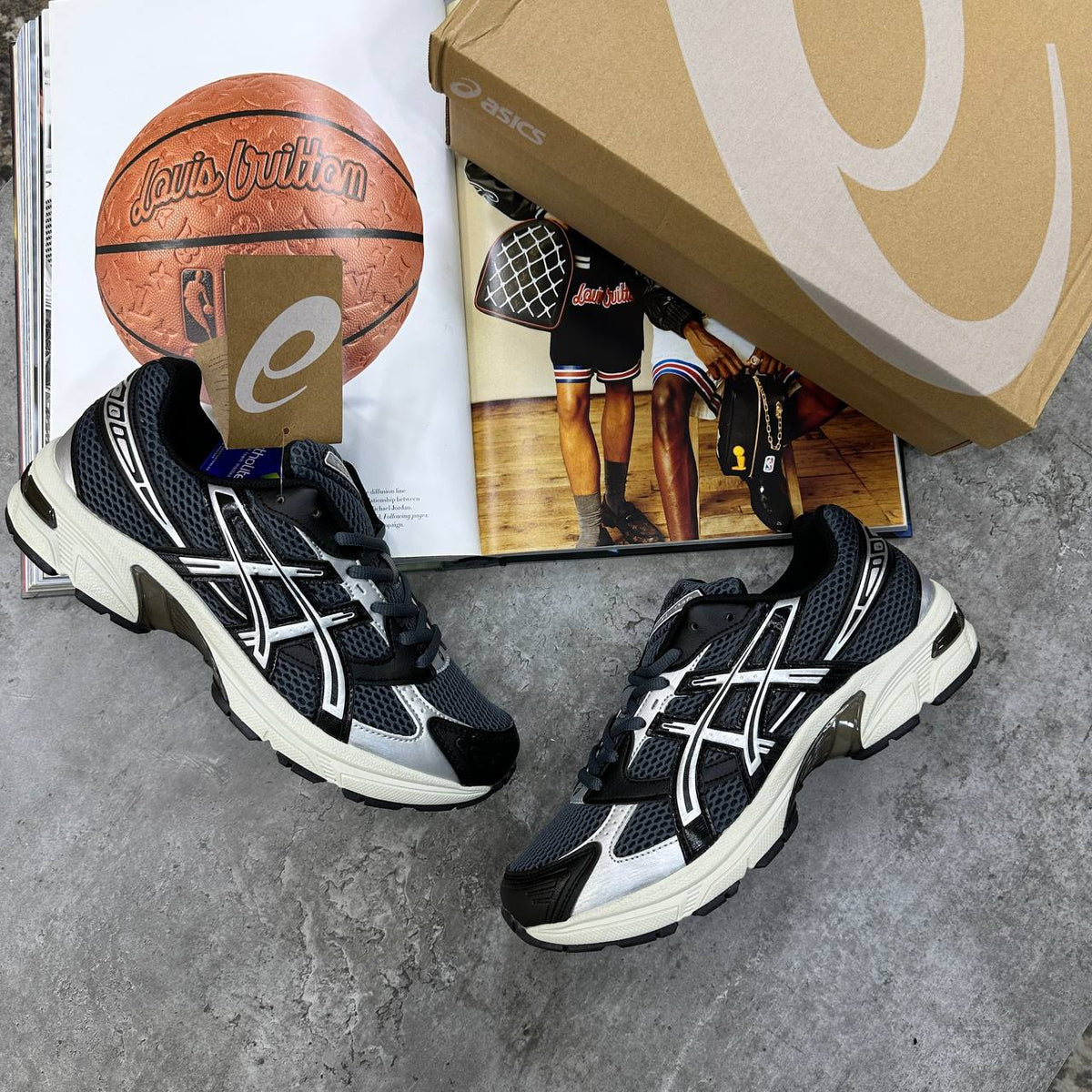 Asics Gel-Nyc Gravel/Black Mesh Mens Trainers UK Reps Superclone Quality
