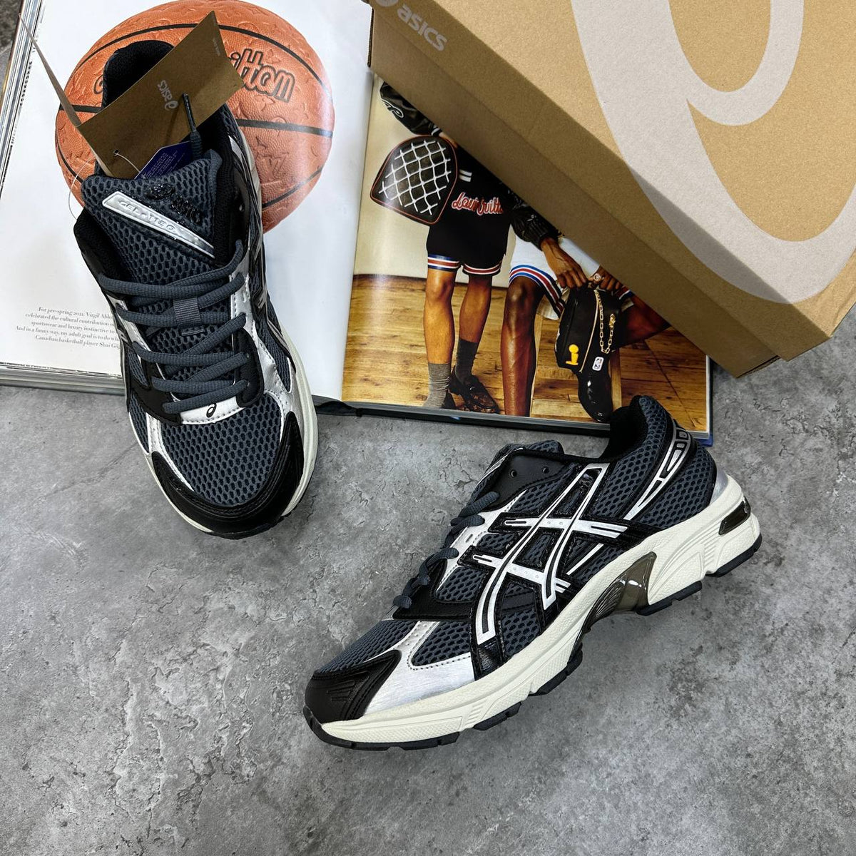 Asics Gel-Nyc Gravel/Black Mesh Mens Trainers UK Reps Superclone Quality