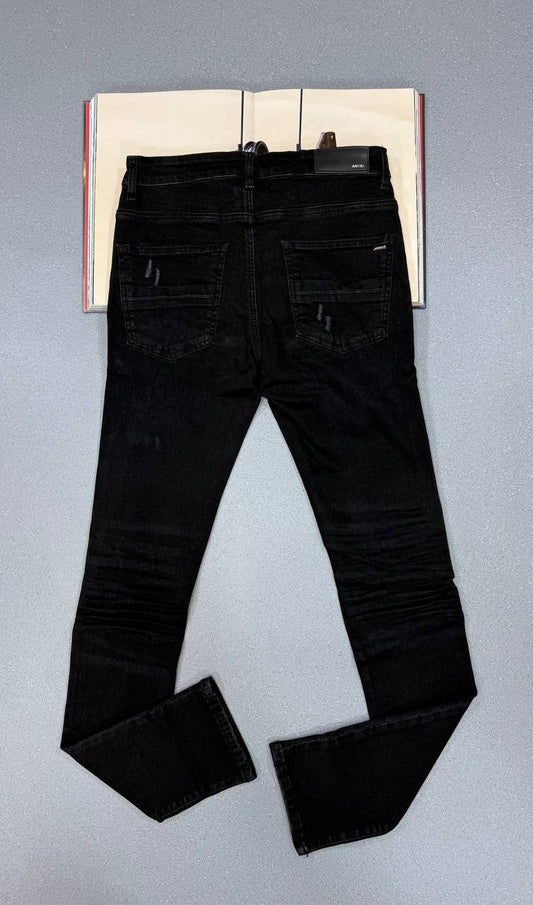 Amiri Patchwork Denim Jeans Mens in Black Multiple Waist Sizes Best Sale UK Reps AAA Quality