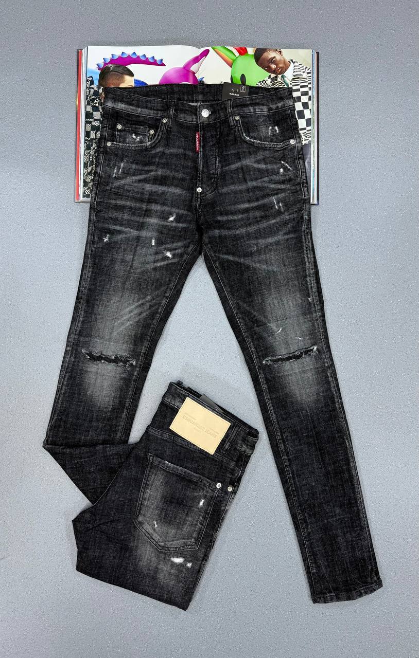 Dsquared2 Black Micro-Studded Clement Jeans Mens in Black Multiple Waist Sizes Best Sale UK Reps AAA Quality