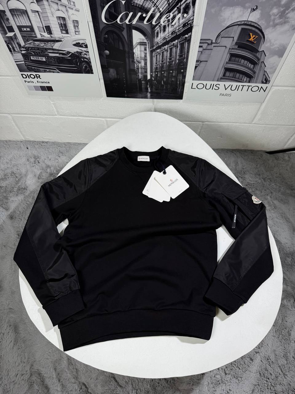 Moncler Crew Neck Full Sleeves Logo Patch Sweatshirts for Men in Multiple Colors UK Reps AAA Quality