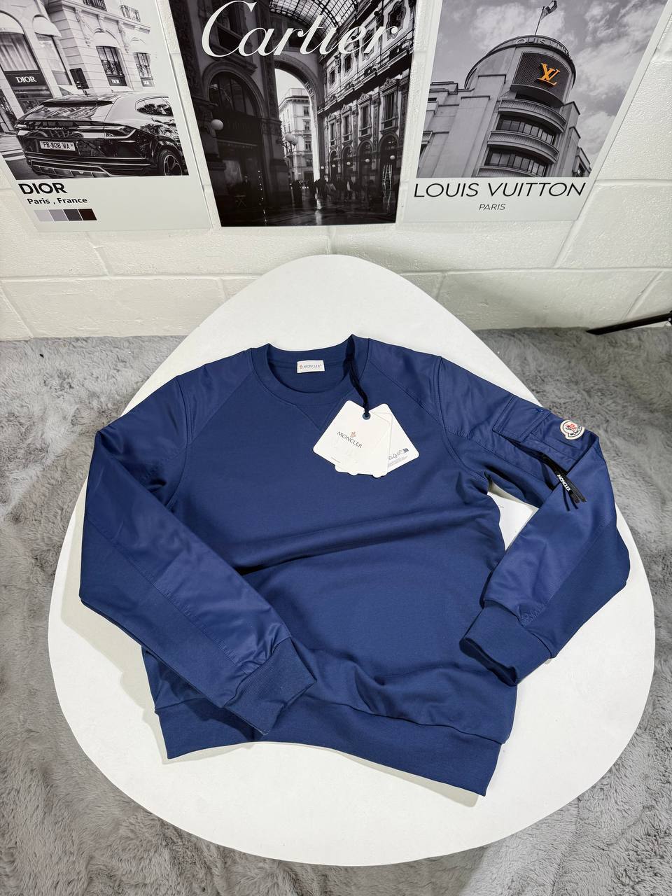 Moncler Crew Neck Full Sleeves Logo Patch Sweatshirts for Men in Multiple Colors UK Reps AAA Quality