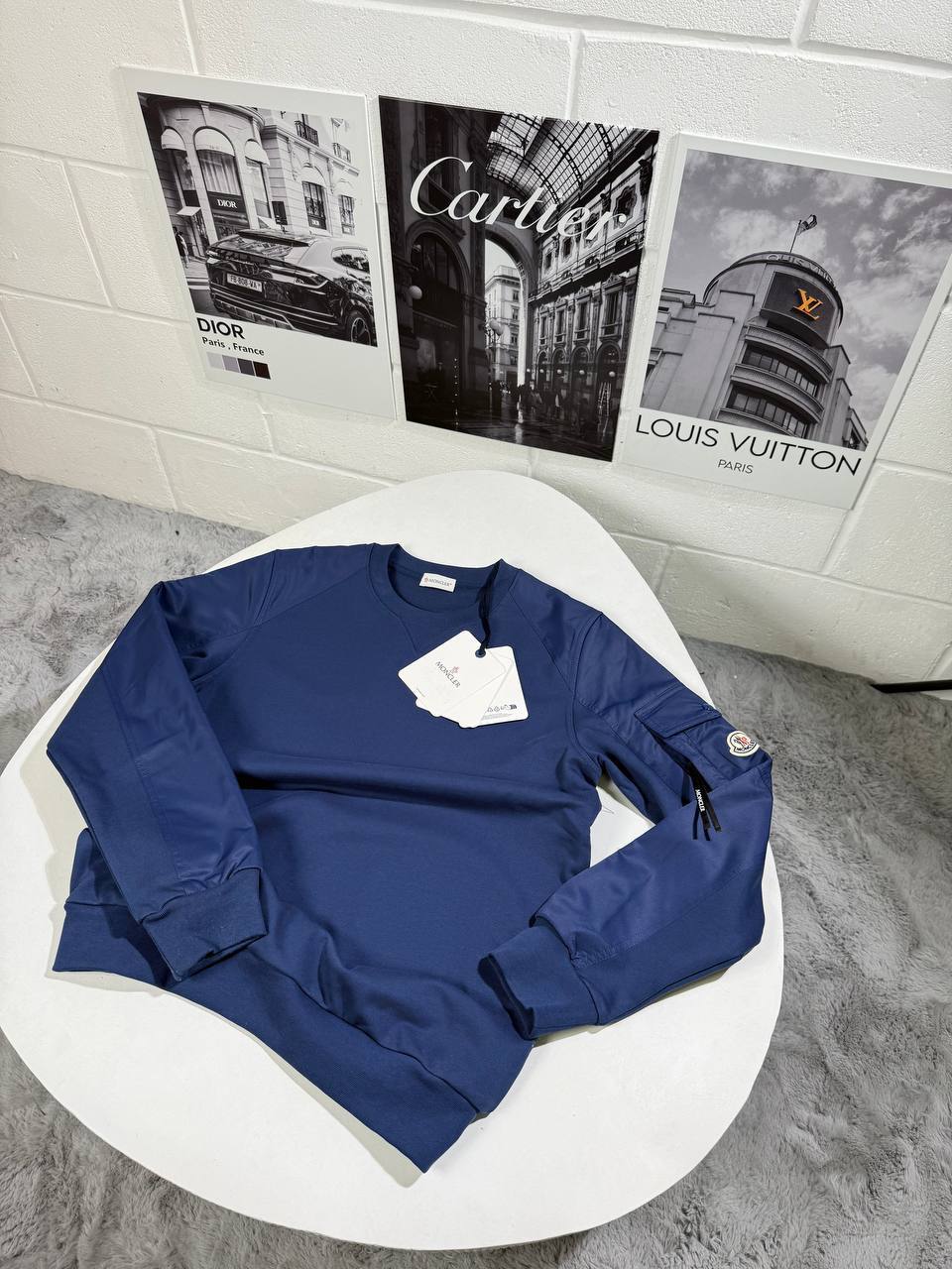 Moncler Crew Neck Full Sleeves Logo Patch Sweatshirts for Men in Multiple Colors UK Reps AAA Quality