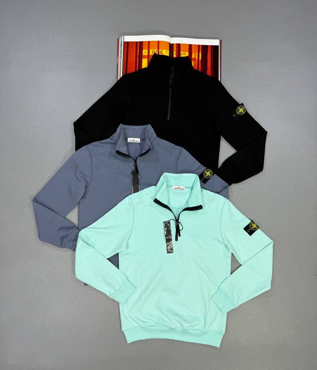 Stone Island Half Zip Sweatshirts Fleece Logo Patch in Multiple Colors UK Reps AAA Quality