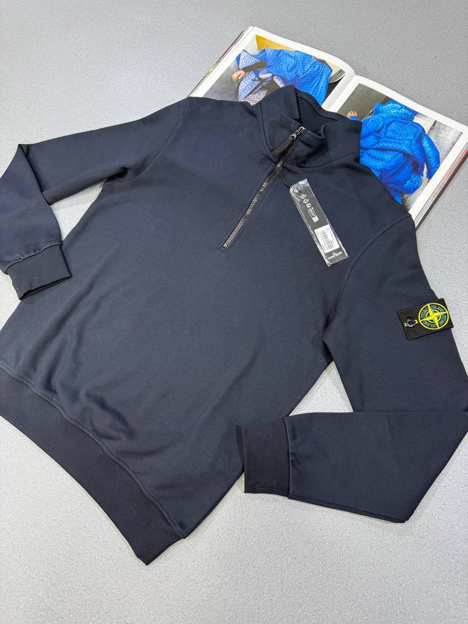 Stone Island Half Zip Sweatshirts Fleece Logo Patch in Multiple Colors UK Reps AAA Quality