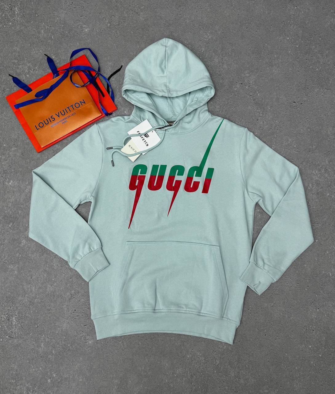 Gucci Blade Logo Printed Cotton Crew Neck Mens Hoodie in Multiple Colors UK Reps AAA Quality