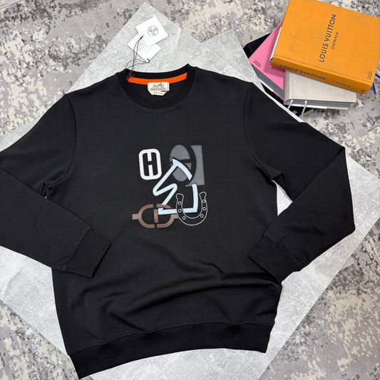Hermes Crewneck Puzzle Logo Mens Jumpers in Multiple Colors UK Reps AAA Quality