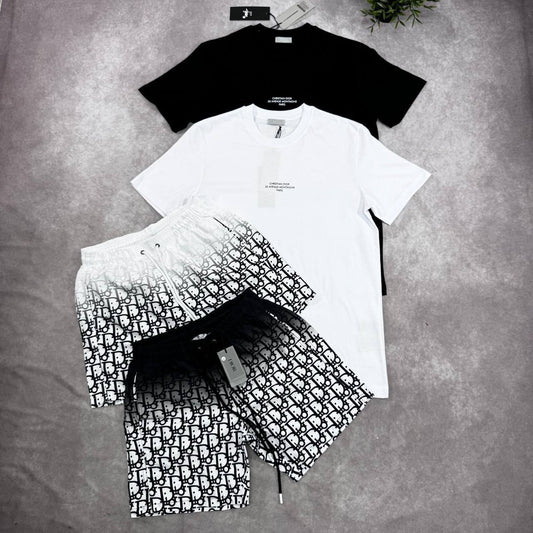 Christian Dior Logo Fashion Round Neck T-Shirts & Shorts Sets Mens in Multiple Colors UK Reps AAA Quality