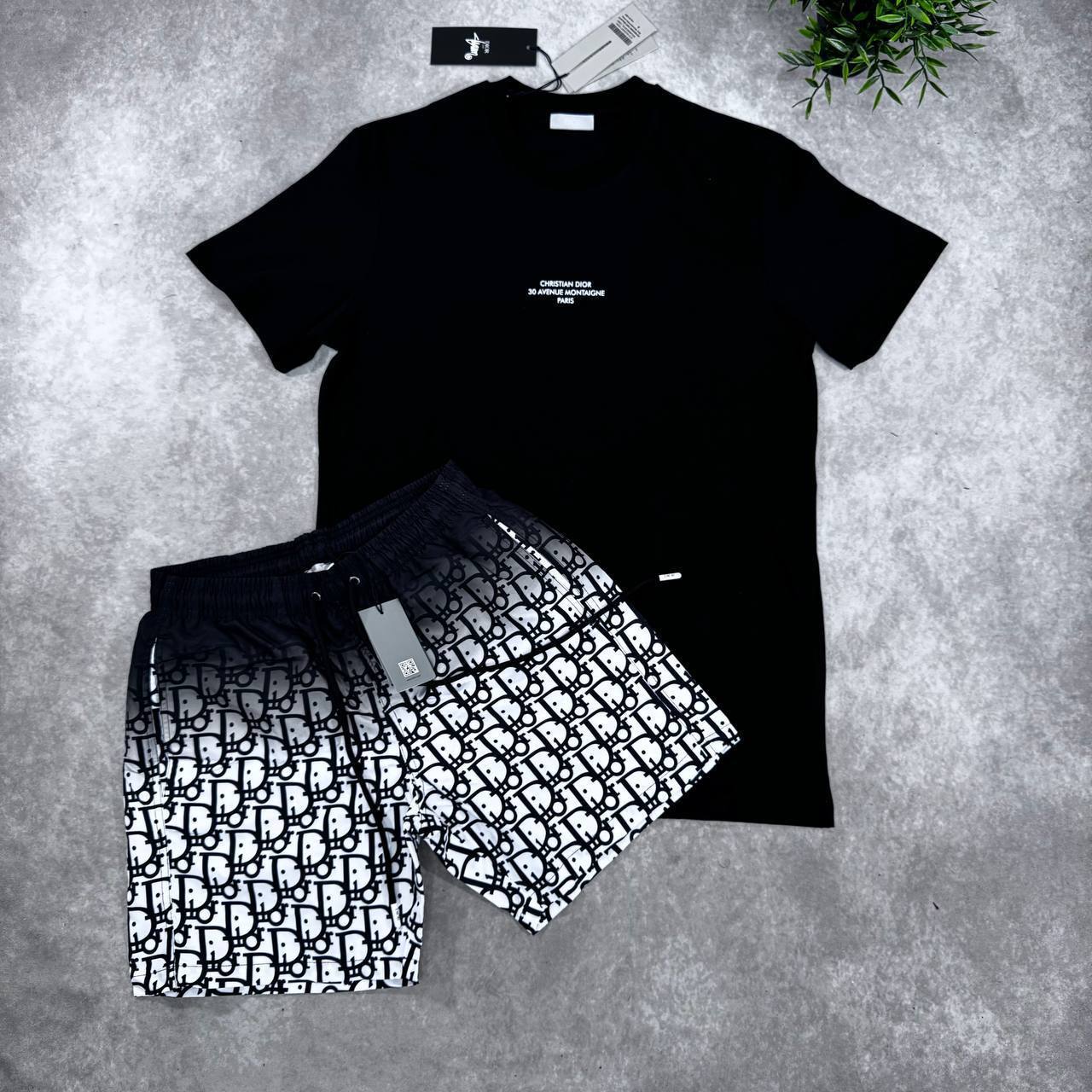 Christian Dior Logo Fashion Round Neck T-Shirts & Shorts Sets Mens in Multiple Colors UK Reps AAA Quality