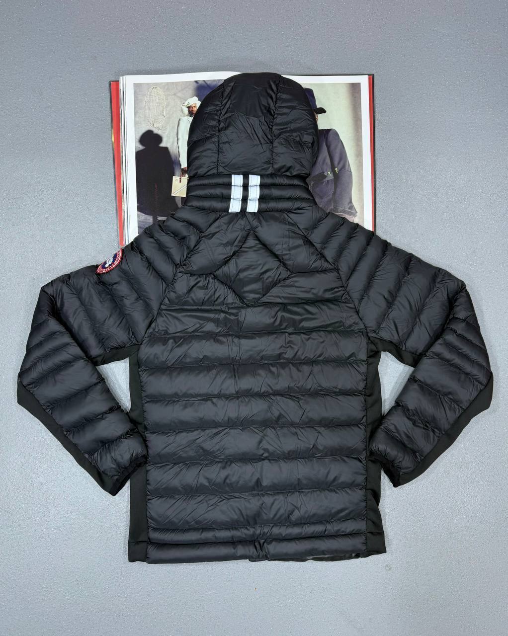 Canada Goose Men Hooded Puffer Logo Patch Jackets in 2 Colors UK Reps AAA Quality