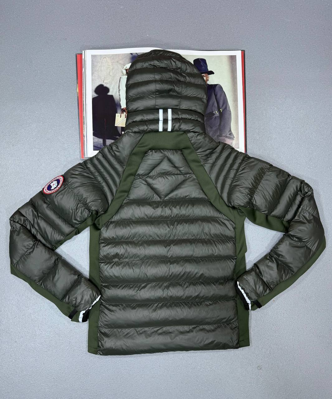 Canada Goose Men Hooded Puffer Logo Patch Jackets in 2 Colors UK Reps AAA Quality