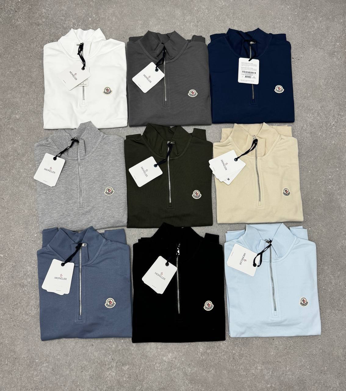 Moncler Logo-Patch Half Zipped Sweatshirts Mens Fashion Best Sale UK Reps AAA Quality