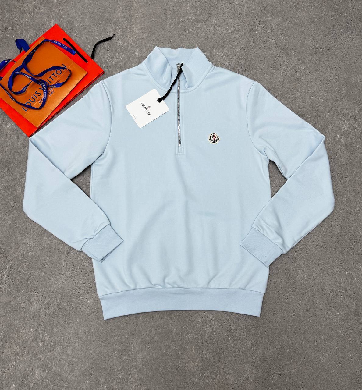 Moncler Logo-Patch Half Zipped Sweatshirts Mens Fashion Best Sale UK Reps AAA Quality