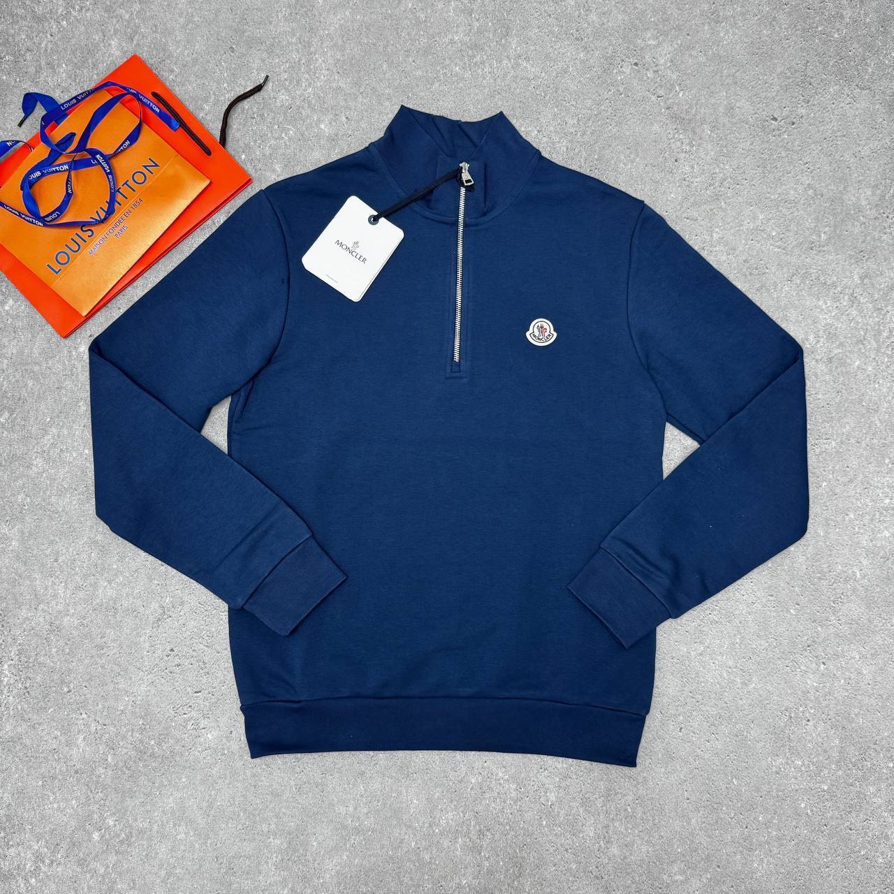 Moncler Logo-Patch Half Zipped Sweatshirts Mens Fashion Best Sale UK Reps AAA Quality