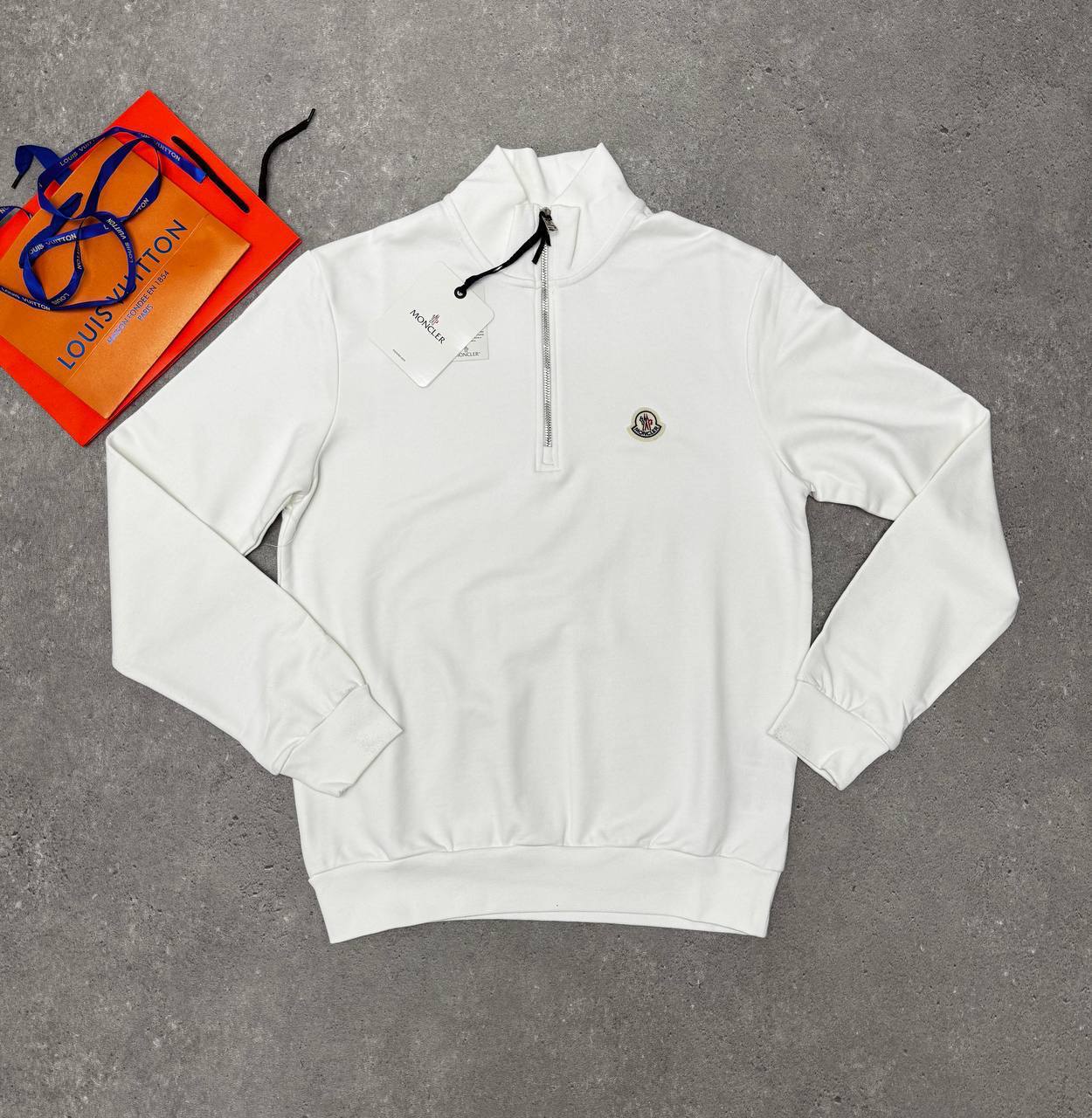 Moncler Logo-Patch Half Zipped Sweatshirts Mens Fashion Best Sale UK Reps AAA Quality