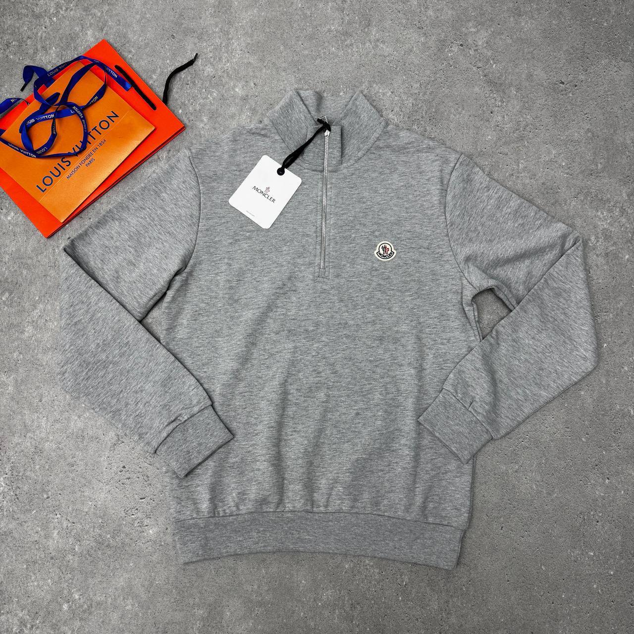 Moncler Logo-Patch Half Zipped Sweatshirts Mens Fashion Best Sale UK Reps AAA Quality