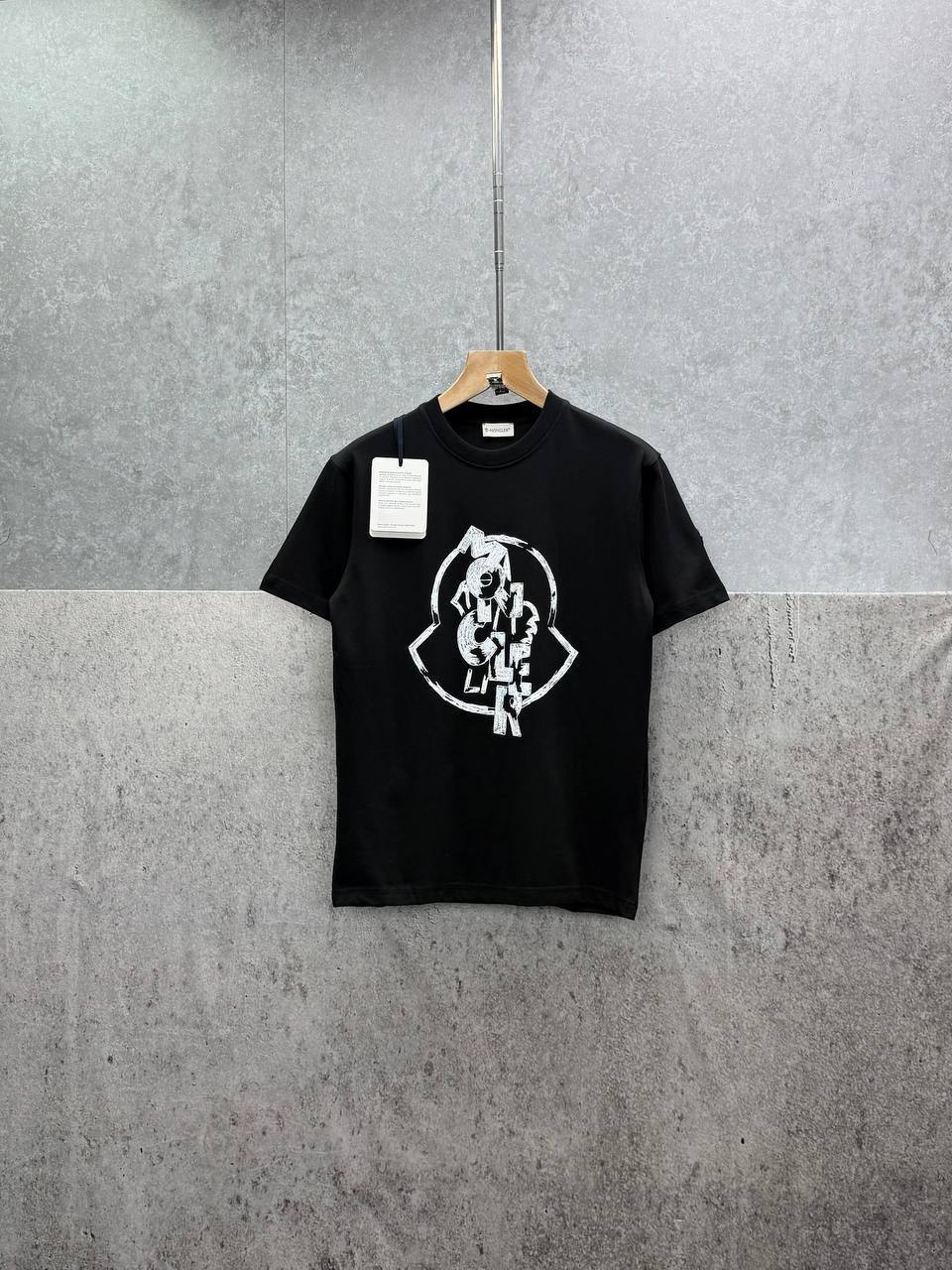 Moncler Logo Print Text Branding Cotton T-Shirts Men's Short Sleeves in 2 Colors UK Reps AAA Quality