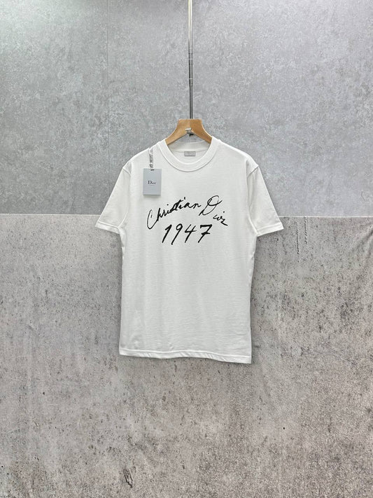 Christian Dior 1947 Handwritten Relaxed Fit T-Shirts Mens in 2 Colors UK Reps AAA Quality