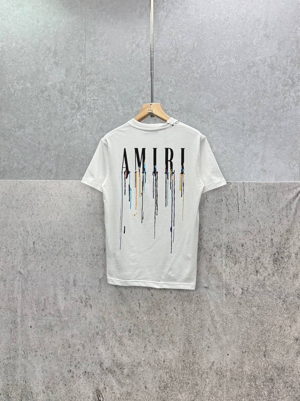 Amiri Paint Drip Core Logo T-Shirts Mens in 2 Colors UK Reps AAA Quality