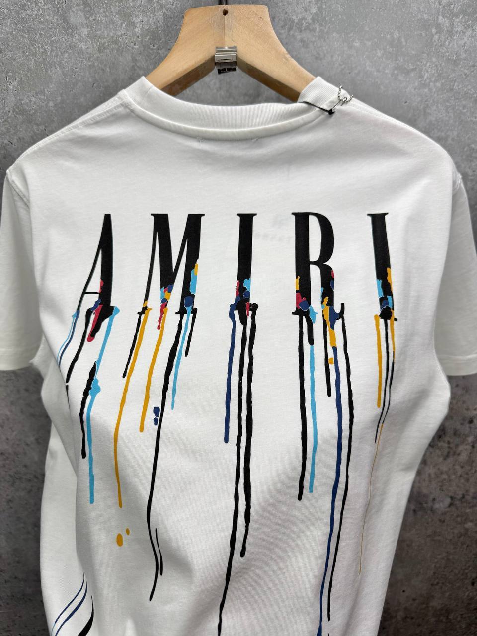 Amiri Paint Drip Core Logo T-Shirts Mens in 2 Colors UK Reps AAA Quality