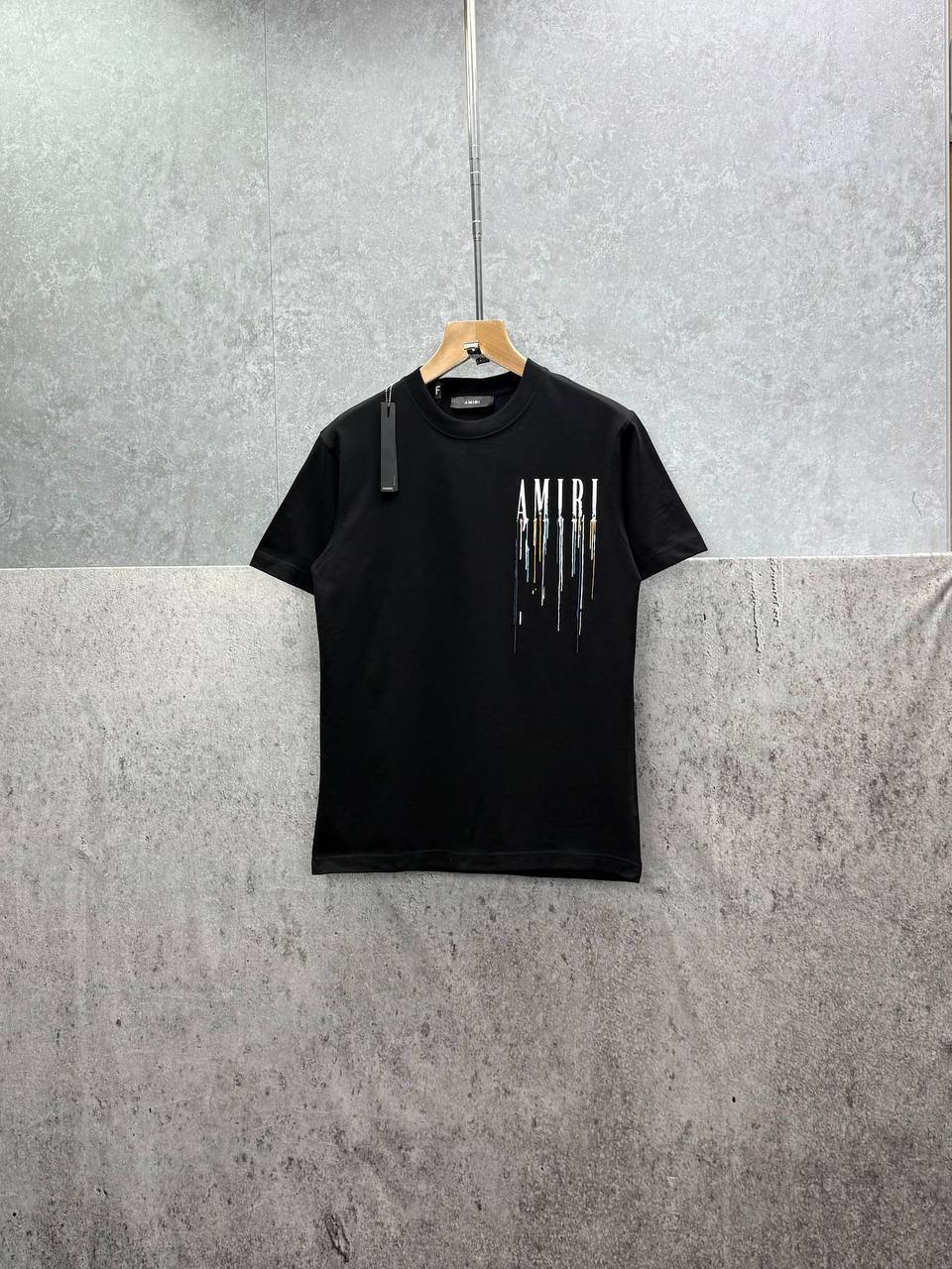 Amiri Paint Drip Core Logo T-Shirts Mens in 2 Colors UK Reps AAA Quality