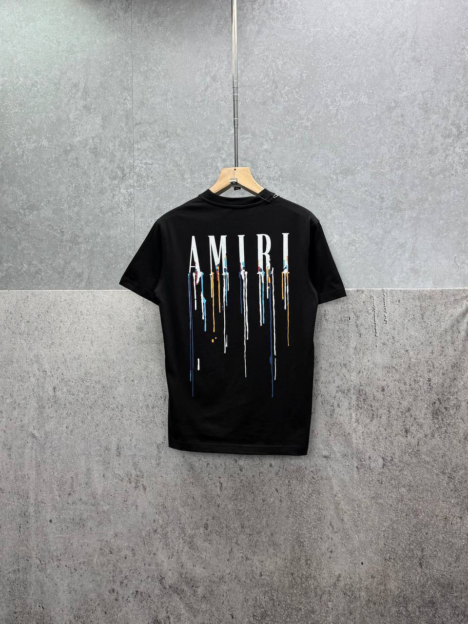 Amiri Paint Drip Core Logo T-Shirts Mens in 2 Colors UK Reps AAA Quality