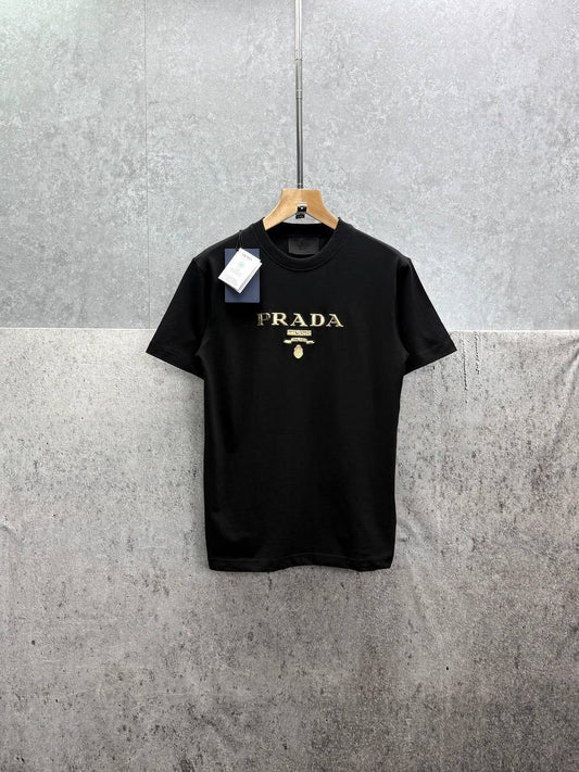 Prada Logo-Print Round Neck Cotton Jersey T-shirts in 2 Colors UK Reps AAA Quality