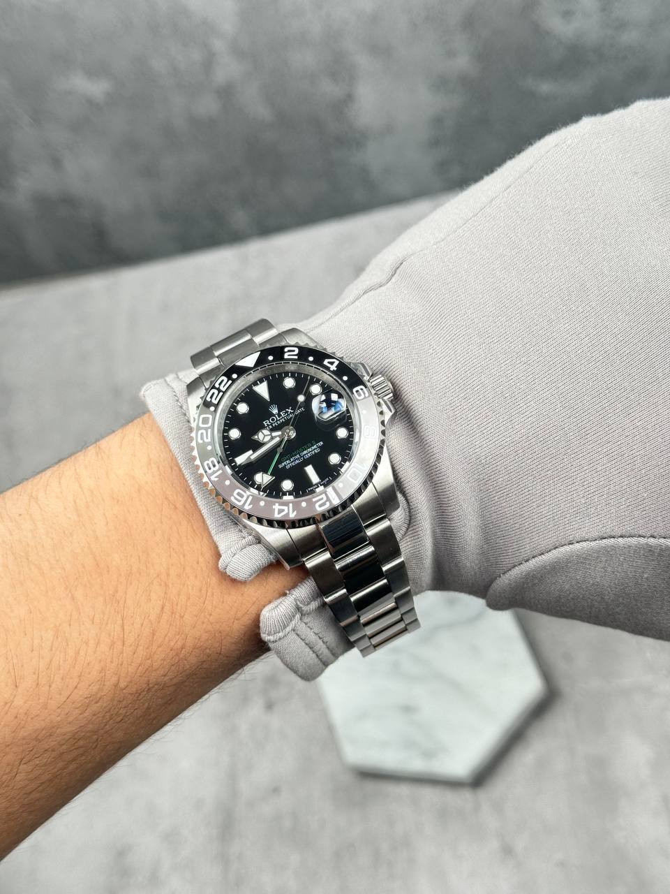 Rolex GMT-Master II Oyster Bracelet Steel Black & Grey Mens Watches UK Reps AAA Quality