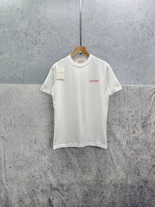 Valentino Embroidery And Vlogo Signature Print Cotton T-Shirts Mens in 2 Colors UK Reps AAA Quality
