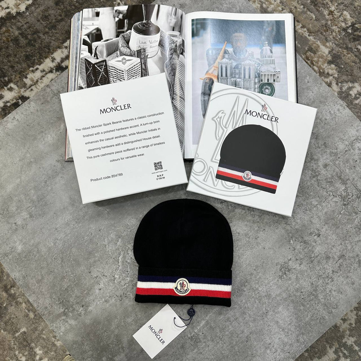 Moncler Striped Wool Beanie Hat Mens UK Reps Premium Quality