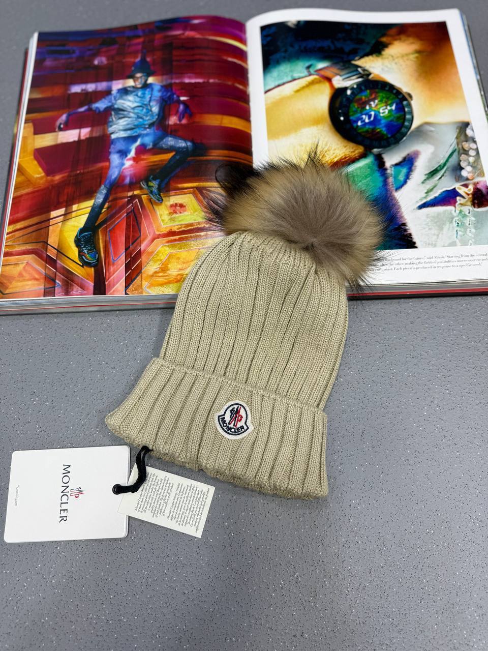 Moncler Pompom Berretto Knit Beanie With Faux Fur Pom Womens in Multiple Colors UK Reps AAA Quality