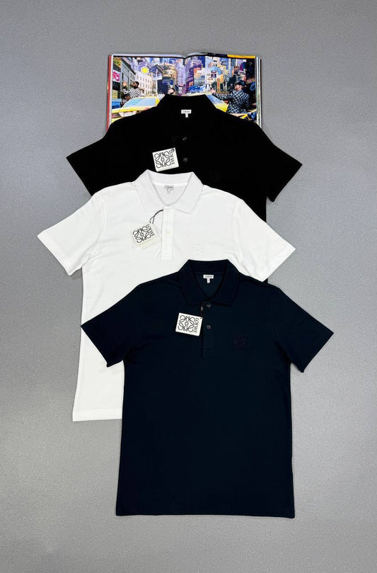 Loewe Logo Classic Cotton Polo Shirts with Half Sleeves Mens in Multiple Colors UK Reps AAA Quality