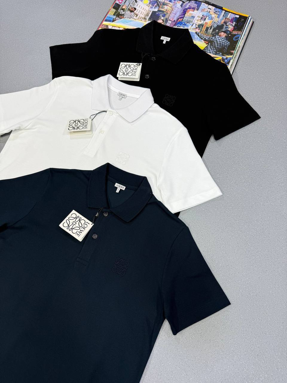 Loewe Logo Classic Cotton Polo Shirts with Half Sleeves Mens in Multiple Colors UK Reps AAA Quality