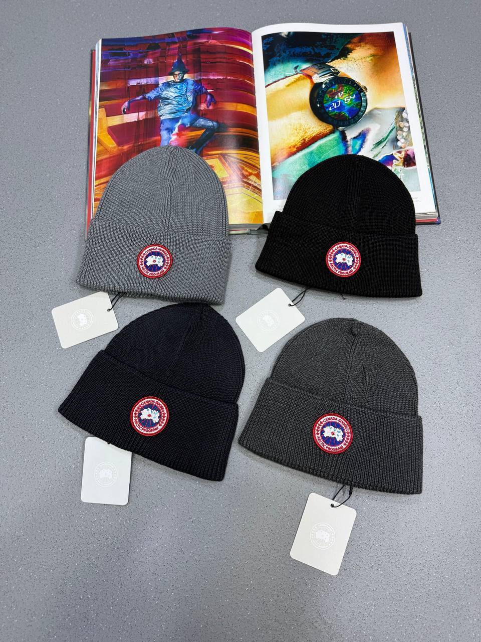Canada Goose Logo Knitted Hat Beanie in Multiple Colors UK Reps AAA Quality