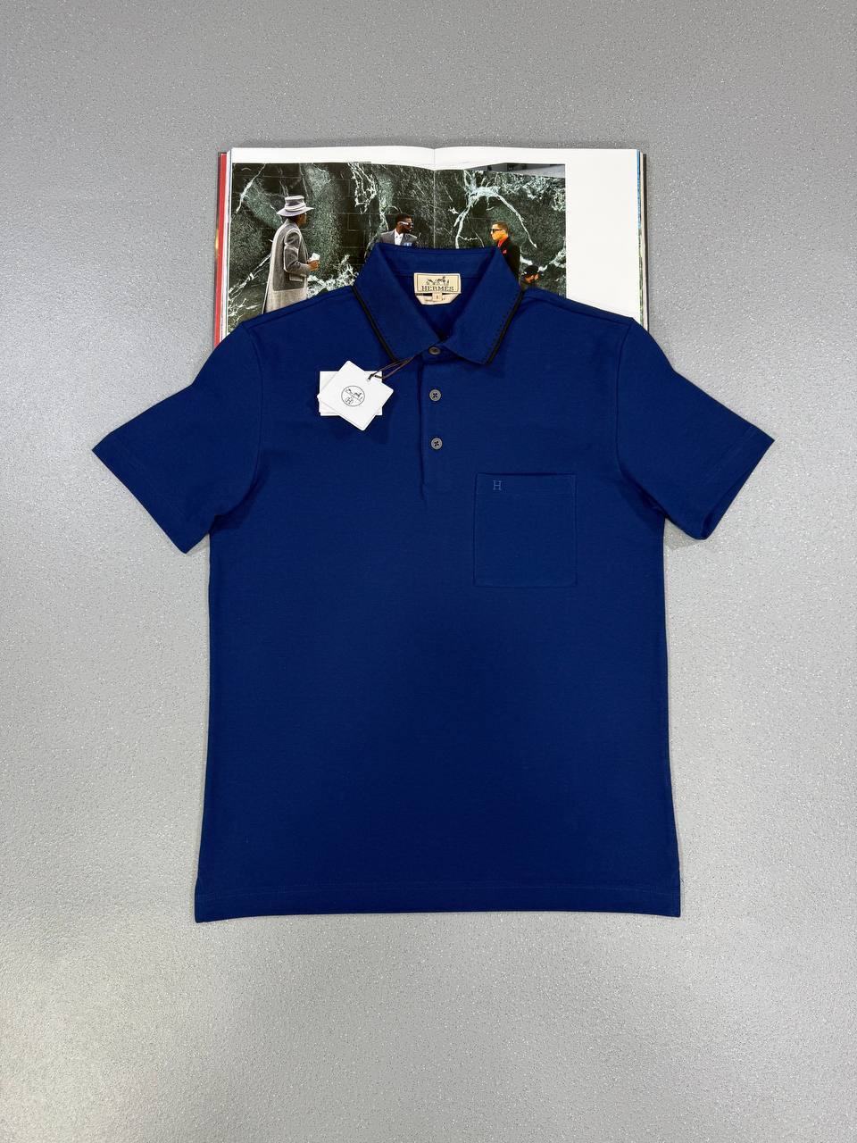 Hermes H Logo Collar Buttoned Pocket Polo Shirt in Multiple Colors Best Sale UK Reps AAA Quality
