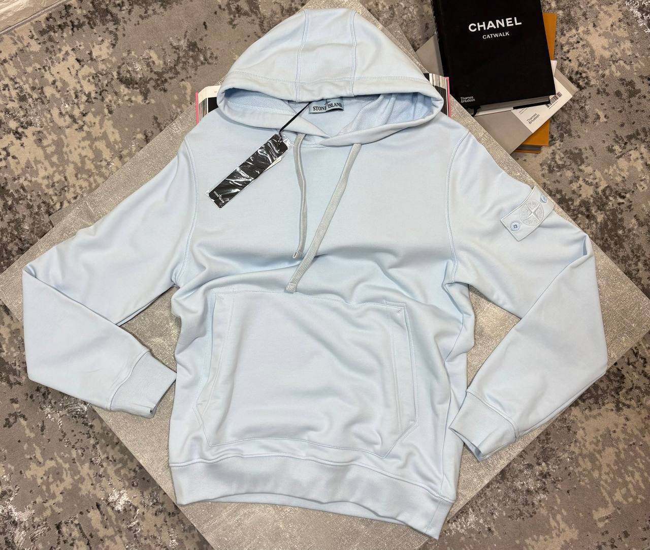 Stone Island Logo-Patch Cotton Mens Hoodie Ghost Badge Pull in Multiple Colors Best Sale UK Reps AAA Quality