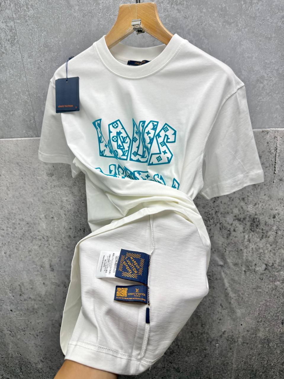 Louis Vuitton Short Sleeve Embroidered Beads Cotton T-Shirts in 2 Colors UK Reps AAA Quality