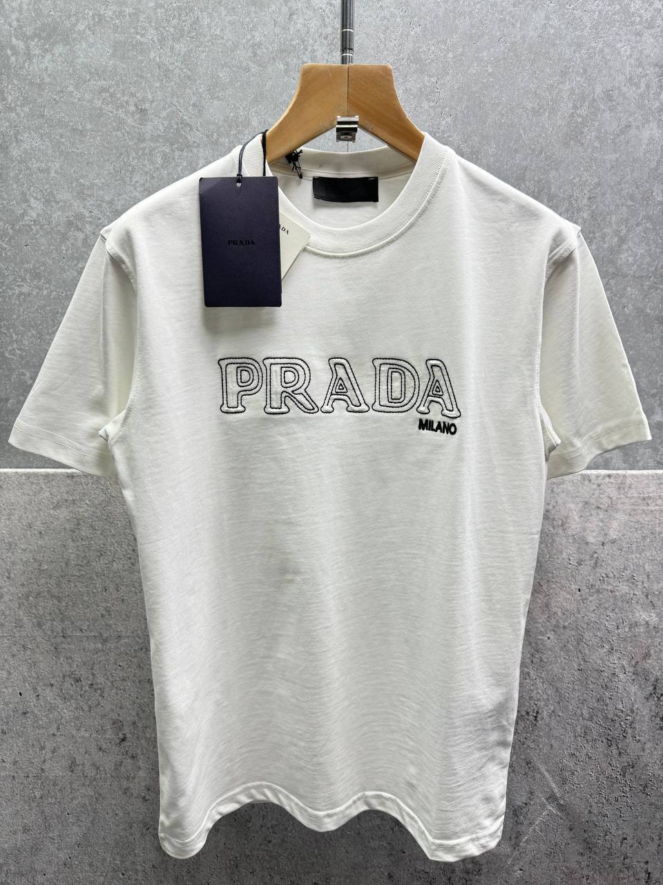 Prada Logo Printed Short-Sleeved T-Shirts Fashion Mens in 2 Colors Best Sale UK Reps AAA Quality