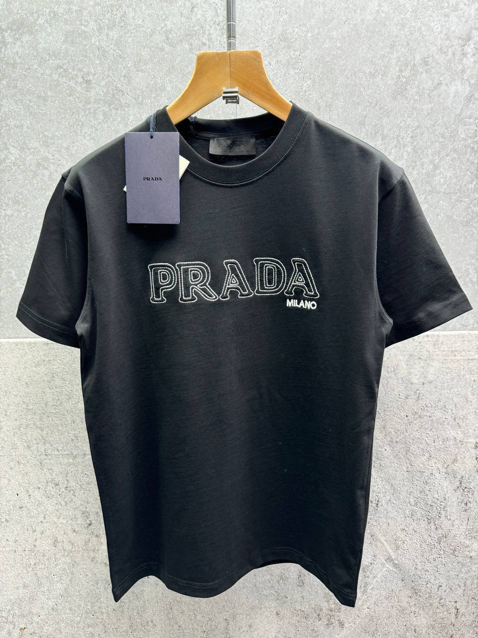 Prada Logo Printed Short-Sleeved T-Shirts Fashion Mens in 2 Colors Best Sale UK Reps AAA Quality
