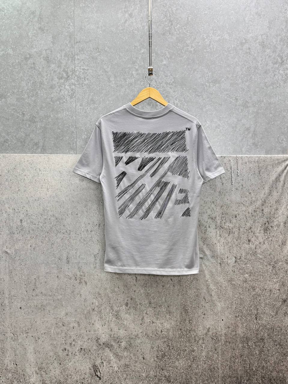 Off White Scribble Diag Short Sleeve T-Shirt Men's in 2 Colors UK Reps AAA Quality