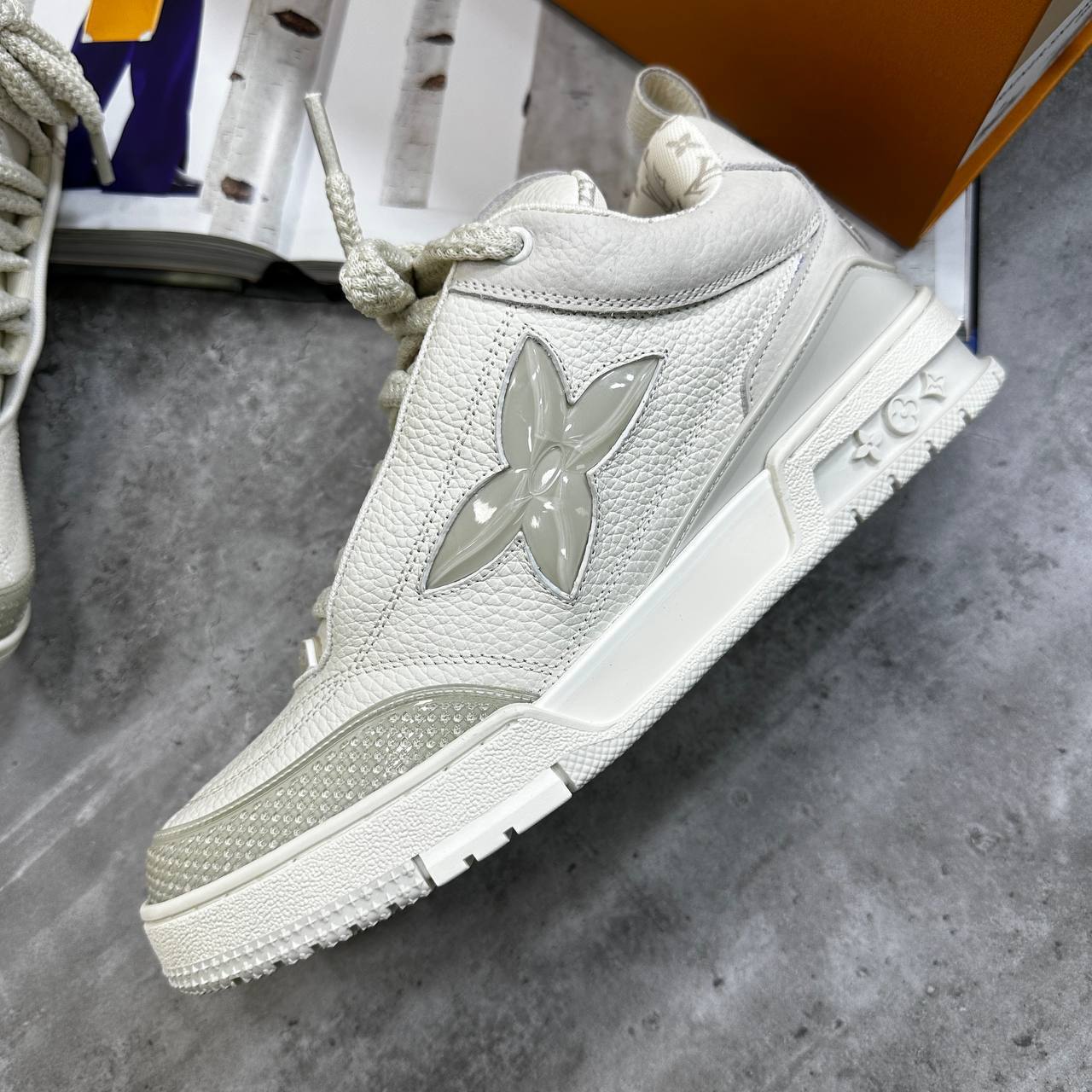 Louis Vuitton LV Low Top Skate Sneakers Grey Mens Best Sale UK Reps AAA Quality