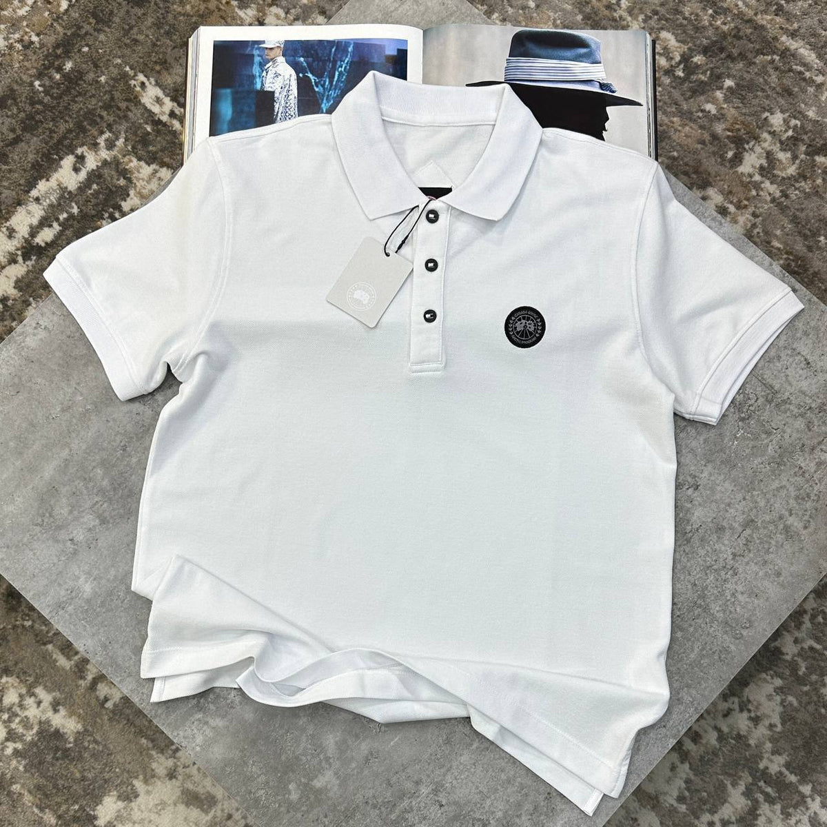 Canada Goose Black Disc Polo Shirt Mens in Different Colors UK Reps Superclone Quality